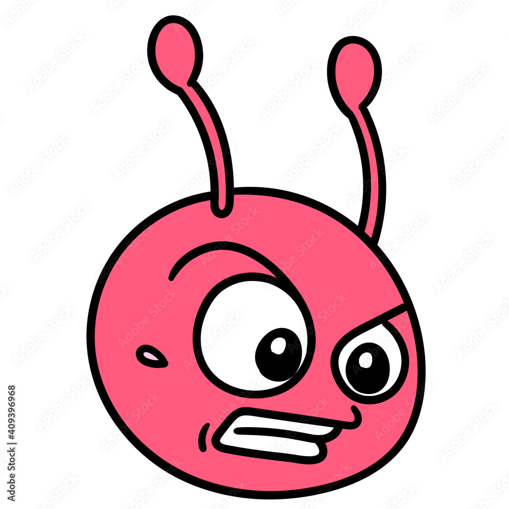 angry ant head emoticon, doodle icon image kawaii Stock Vector | Adobe Stock