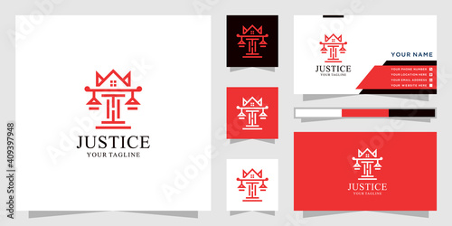 Law firm logo and house crown design. icon and business card