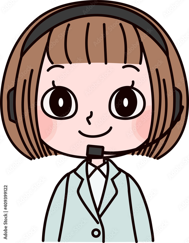 Obraz premium コールセンター、オペレーターの女性