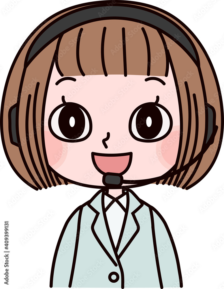 コールセンター、オペレーターの女性 コールセンター、オペレーターの女性
