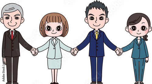 手をつないでいるビジネスマン