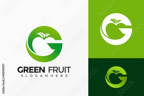 Letter G Green Fruit Logo Design, Brand Identity Logos Designs Vector Illustration Template