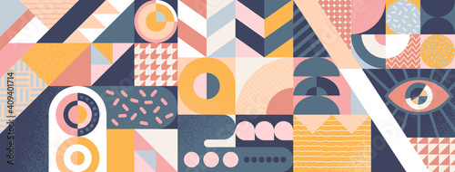 Abstract geometric background, poster or banner design. Vector illustration