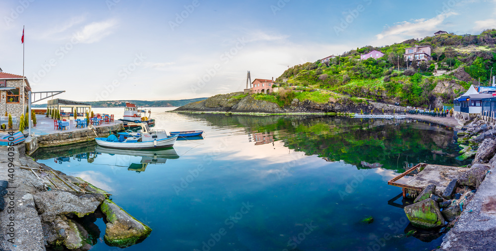 Garipce Village view near Bosphorus in Istanbul