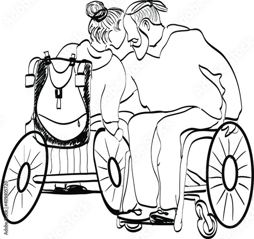 a man embraces a woman