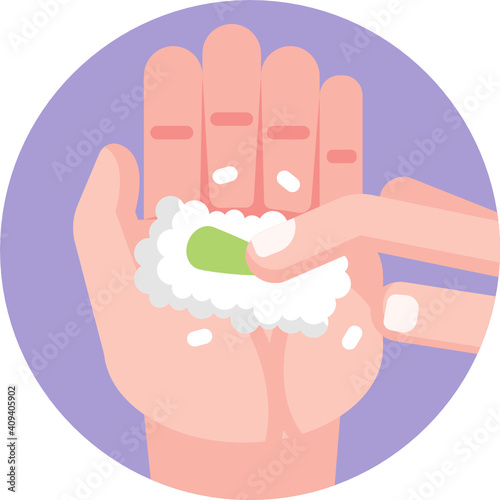Japanese food icon.  Sushi icon. Vector illustration. 