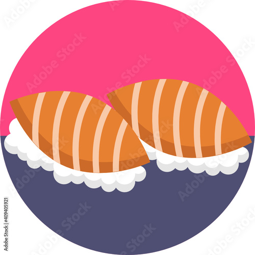 Japanese food icon.  Sushi icon. Vector illustration. 