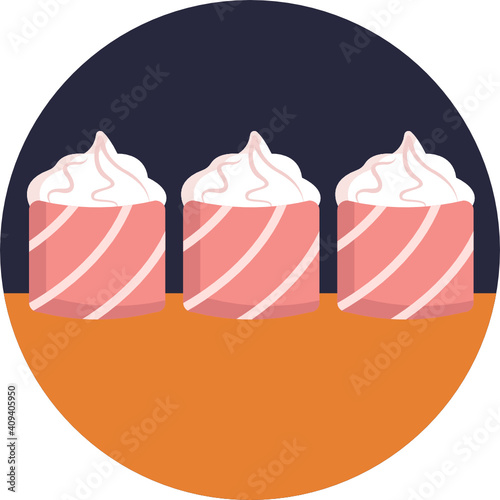 Japanese food icon.  Sushi icon. Vector illustration. 