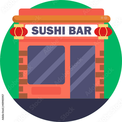 Japanese food icon.  Sushi icon. Vector illustration. 