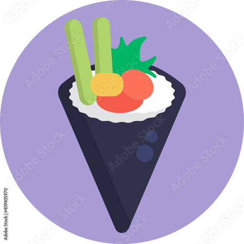 Japanese food icon.  Sushi icon. Vector illustration. 