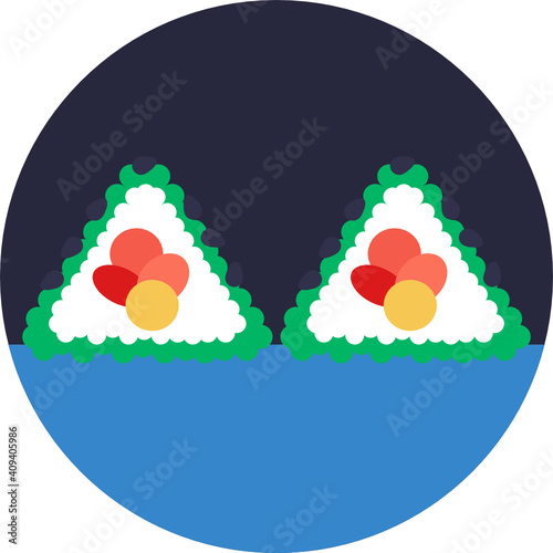 Japanese food icon.  Sushi icon. Vector illustration. 