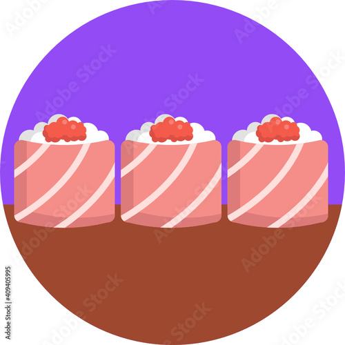 Japanese food icon.  Sushi icon. Vector illustration. 