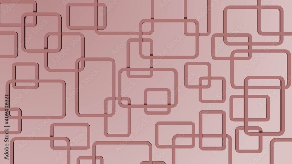 Modern design of graphic elements in rose color - rectangle frames arranged in ornament structure - 3D Illustration Modern design of graphic elements in rose color - rectangle frames arranged in ornament structure - 3D Illustration