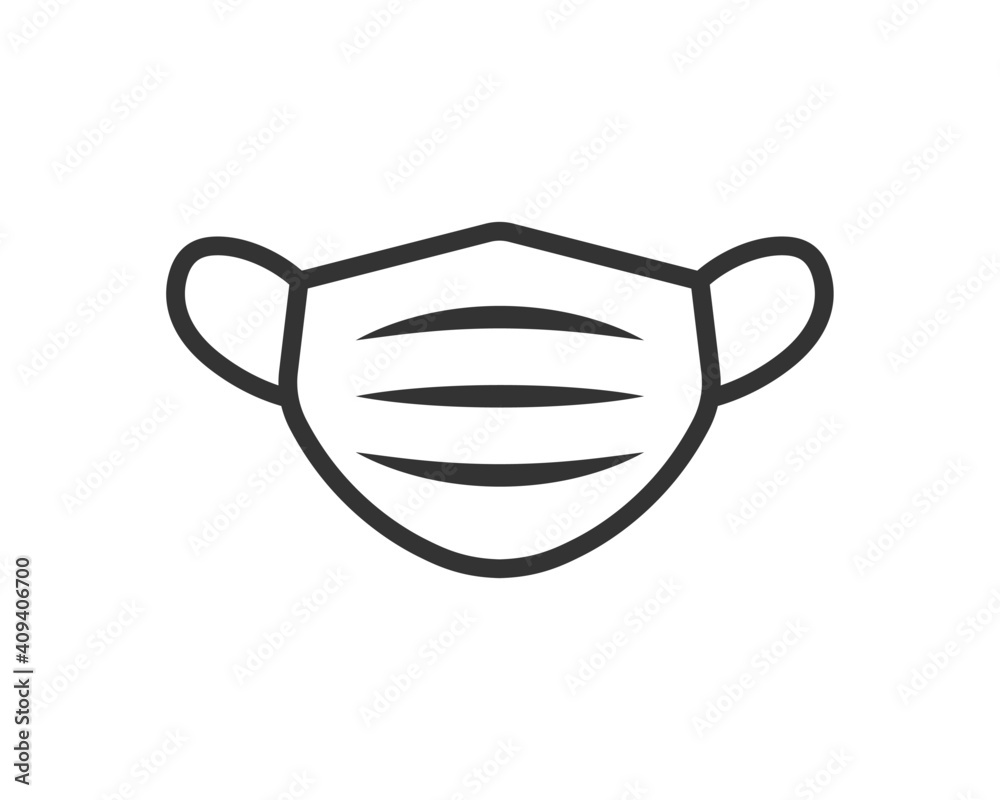 Wear Mask. No mask no entry. Protective medical mask icon shape. Epidemic,  pandemic virus face mask logo symbol sign. Vector illustration image.  Isolated on white background. vector de Stock | Adobe Stock