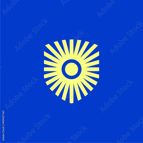 O shield sunburst logo design