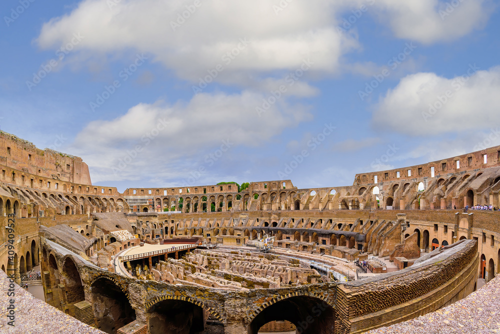 Rome - Italy; August 29, 2020 - Inside the Roman colosseum, Rome - Italy.