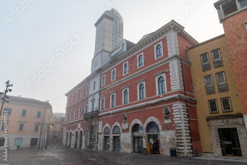 municipal library of terni with foggy day