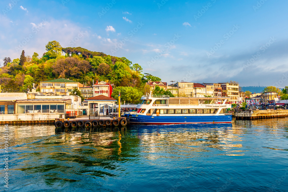 Sariyer ferry station view in Istanbul.
