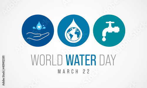 World Water Day is an annual observance day that highlights the importance of freshwater. The day is used to advocate for the sustainable management of freshwater resources. Vector illustration.