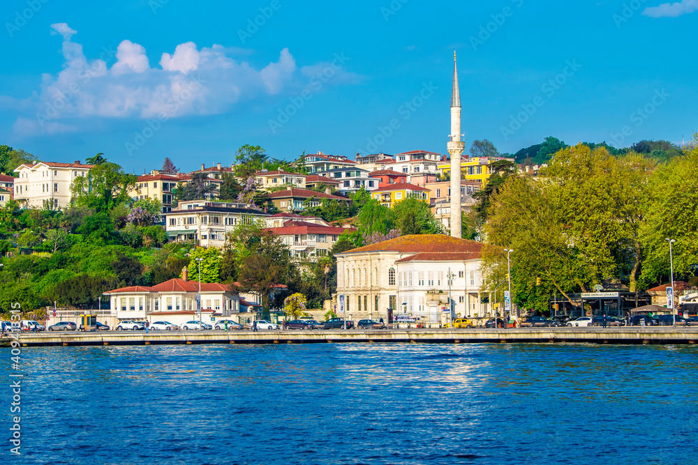 Emirgan district view from sea in Istanbul