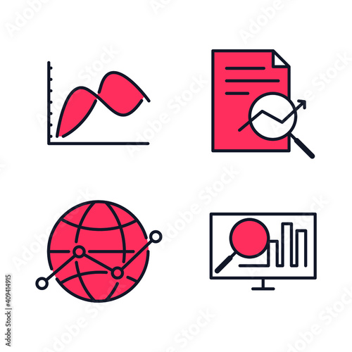 Data analytic set icon. Infographic icons. Financial Analytics pack symbol vector illustration.