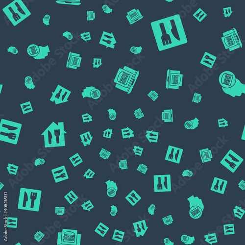 Set Online ordering burger delivery, Cafe and restaurant location, and on seamless pattern. Vector.