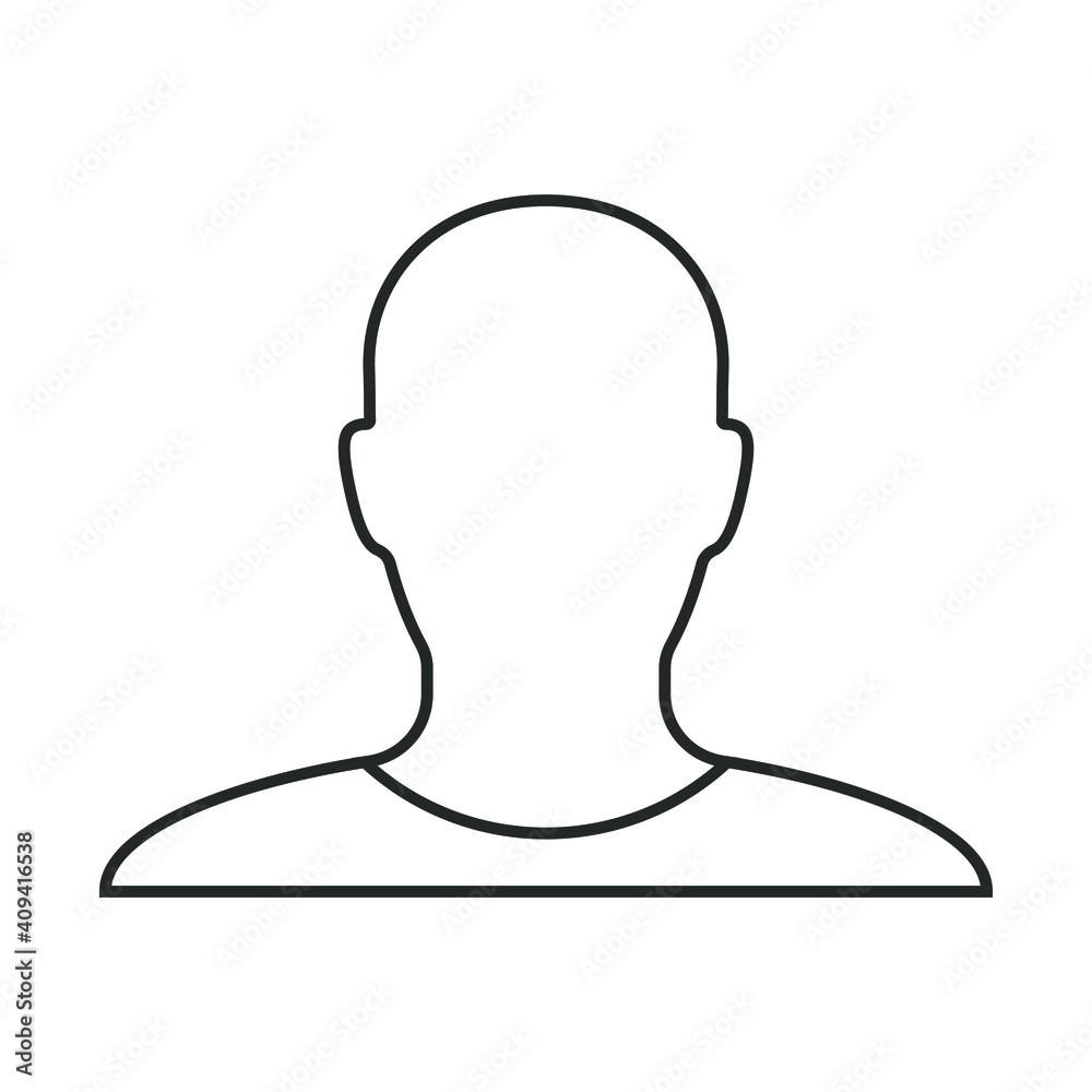 Human head outline shape vector icon. Person profile silhouette sign