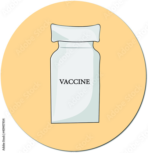 illustration of a  vaccine with label