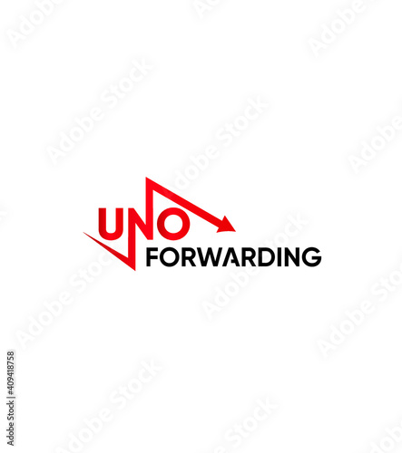 Unique UNO forwarding logo template, vector logo for business and company identity 