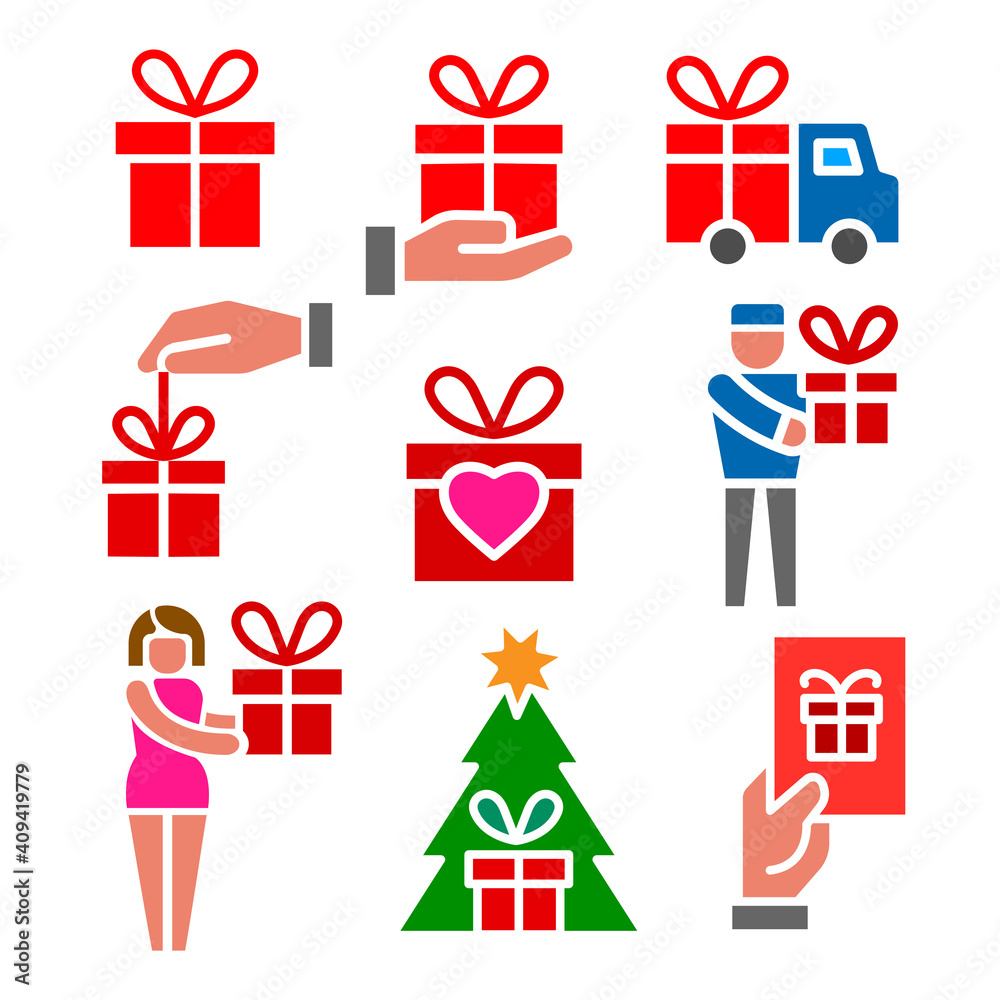 gifts icon set