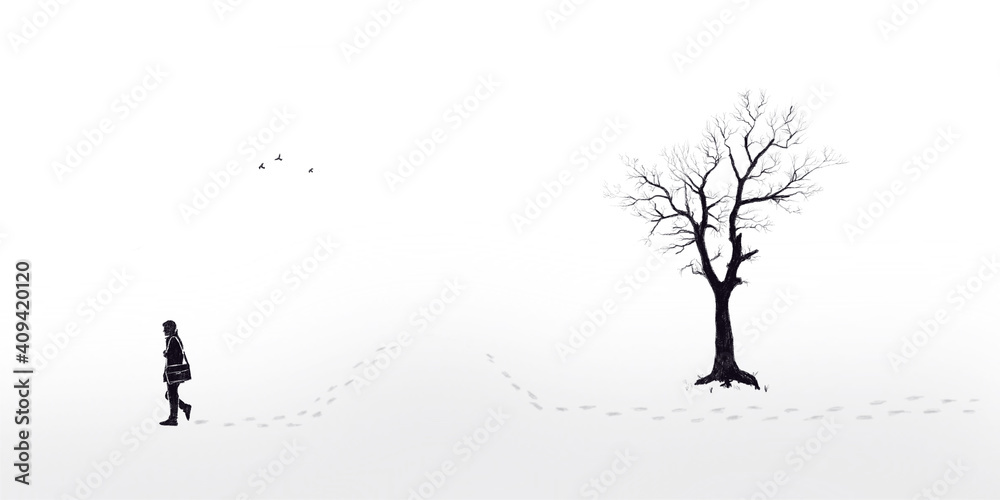 Fototapeta premium Sketch composition minimalist style