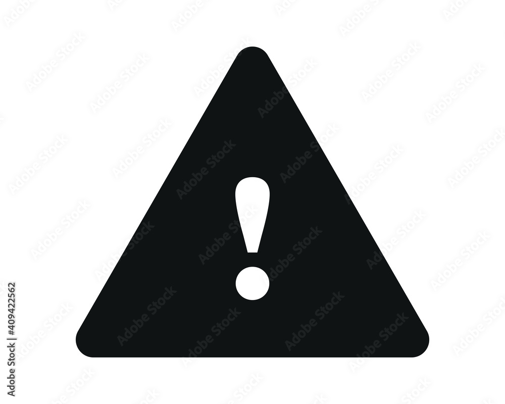 The attention icon. Black Warning symbol The attention icon. Black Warning symbol