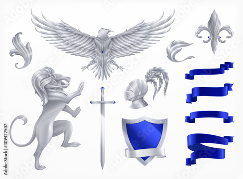 Heraldic Animals Silver Set