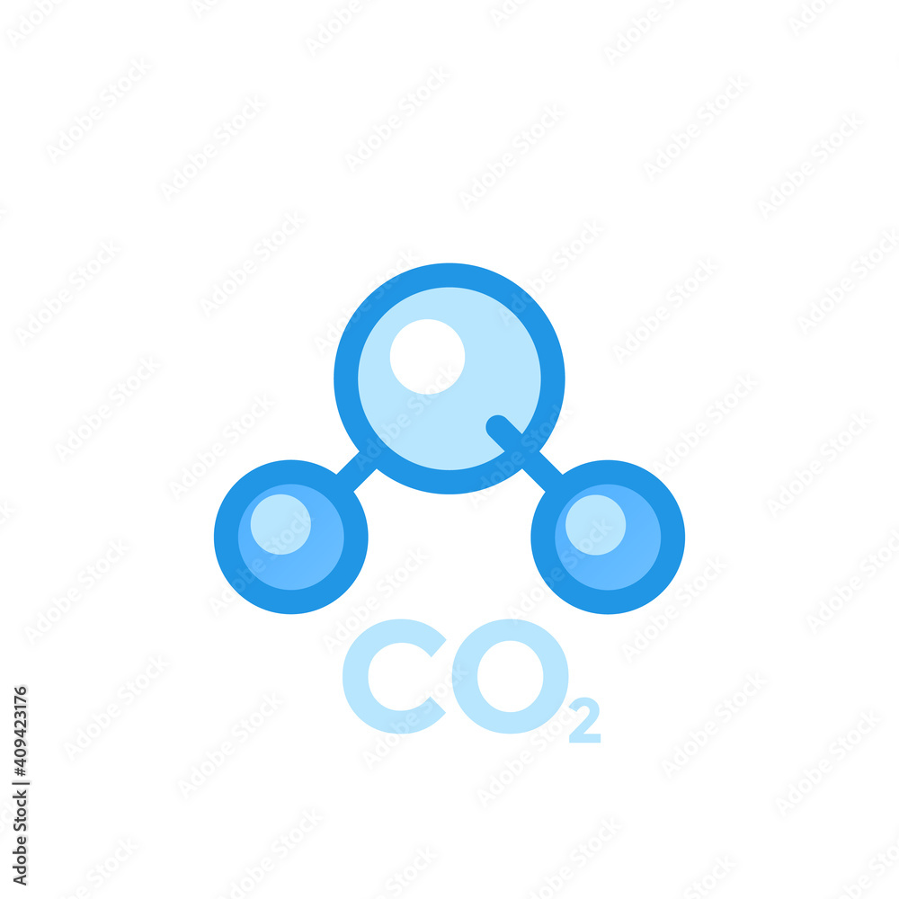 co2 molecule, carbon dioxide icon isolated on white co2 molecule, carbon dioxide icon isolated on white