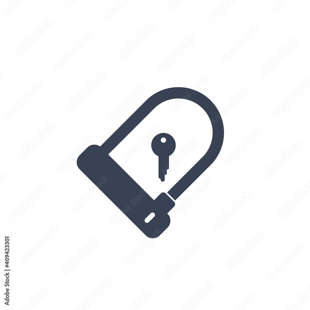 Bike lock icon isolated on white Bike lock icon isolated on white