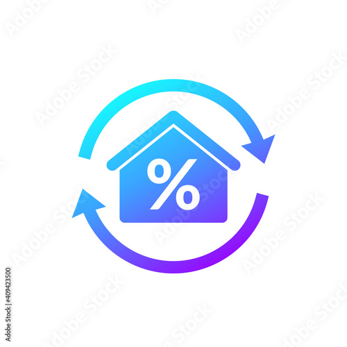 mortgage refinance icon on white