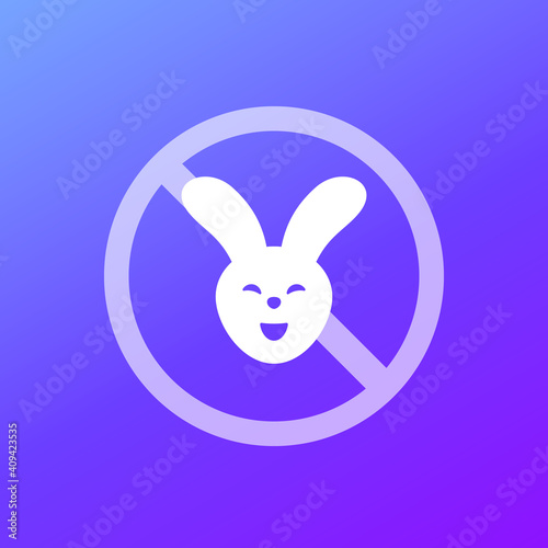 Not tested on animals icon, vector