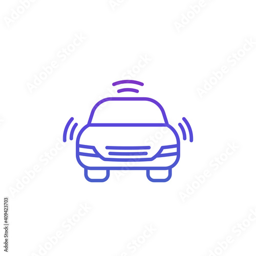 Advanced driver-assistance system line icon
