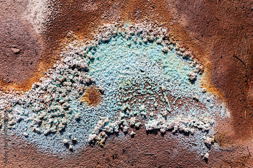 Abstract textures and formations on the banks of Rio Tinto river, Andalusia Spain.