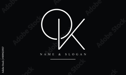 OK, KO, O, K abstract letters logo monogram