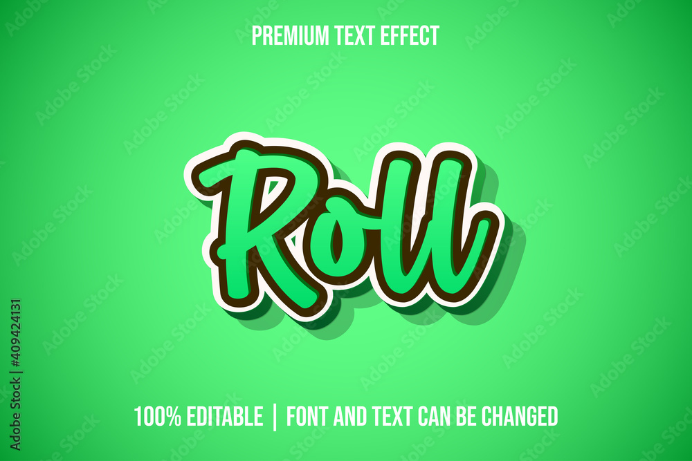 Naklejka premium Roll Editable 3d Text Effect Templates