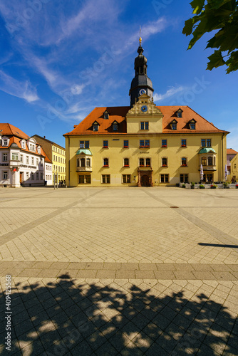 Historisches Rathaus der Stadt Borna am Bornaer Markt , Landkreis Leipzig, Sachsen, Deutschland
