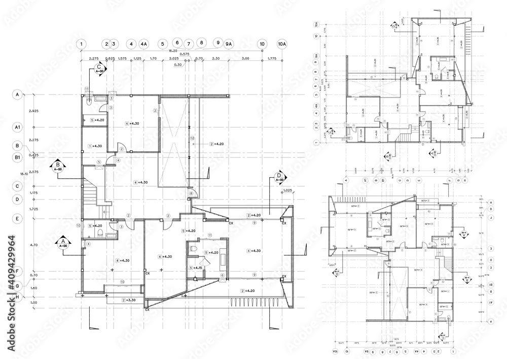 Write a blueprint architecture for building. - obrazy, fototapety, plakaty 