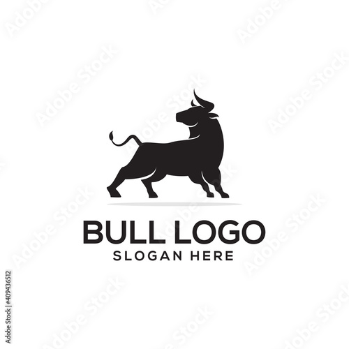 strong bull logo design illustration modern vector