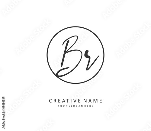 BR Initial letter handwriting and signature logo. A concept handwriting initial logo with template element. Free Download BR Initial letter handwriting and signature logo. A concept handwriting initial logo with template element. - GFXLoad