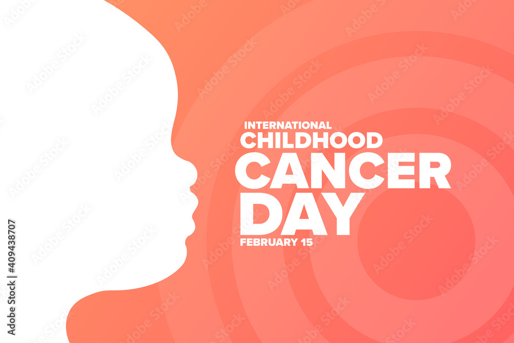 International Childhood Cancer Day. February 15. Holiday concept. Template for background, banner, card, poster with text inscription. Vector EPS10 illustration.