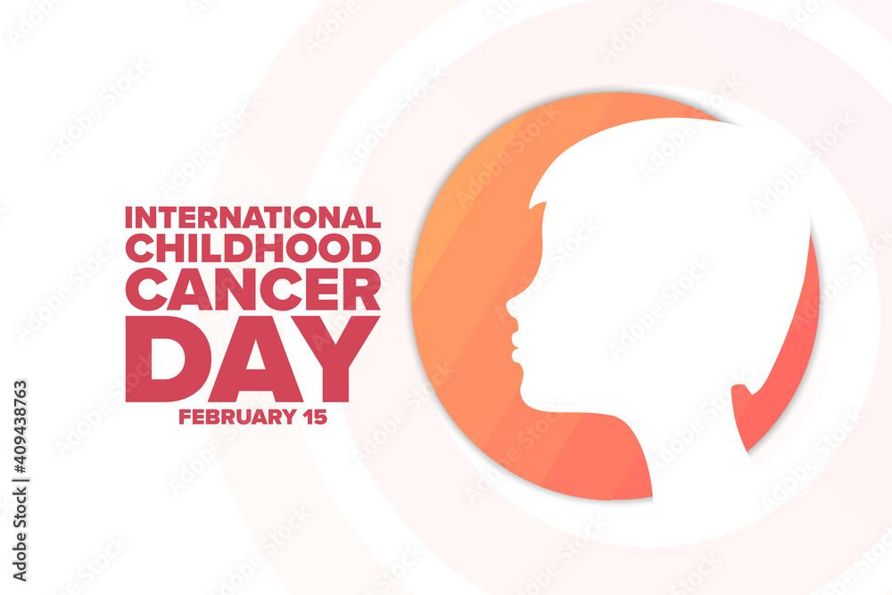International Childhood Cancer Day. February 15. Holiday concept. Template for background, banner, card, poster with text inscription. Vector EPS10 illustration.