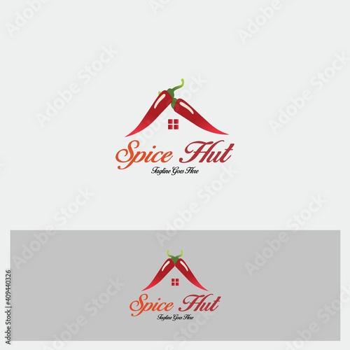 Spice hut logo design template. Vector illustration