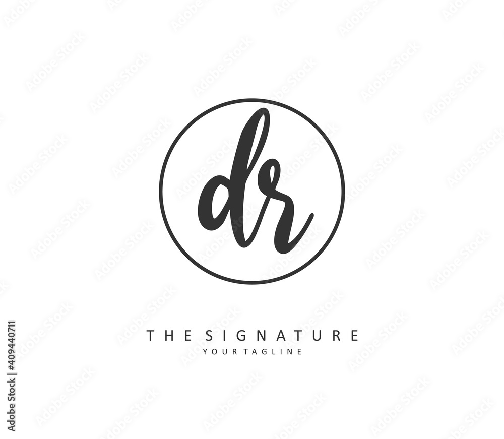 DR Initial letter handwriting and signature logo. A concept handwriting initial logo with template element. DR Initial letter handwriting and signature logo. A concept handwriting initial logo with template element.
