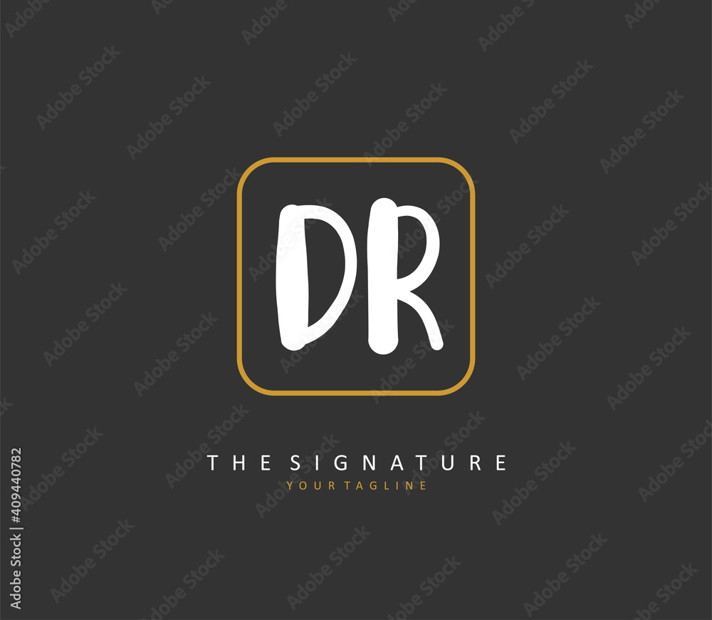 DR Initial letter handwriting and signature logo. A concept handwriting initial logo with template element. DR Initial letter handwriting and signature logo. A concept handwriting initial logo with template element.